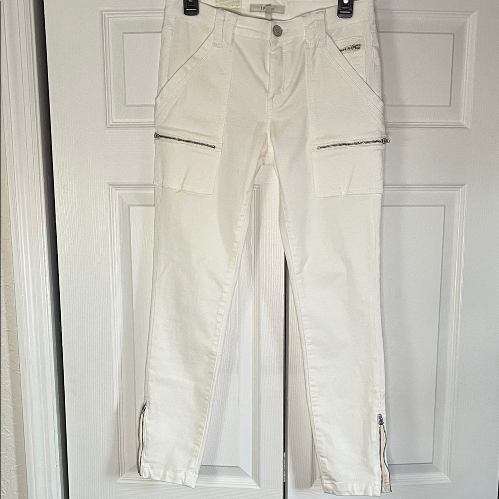 Joie Park Skinny Jeans Porcelain White with Zipper Details Size 28 NWT